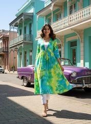 Hand Dyed Cap Dress for Women (W1494)