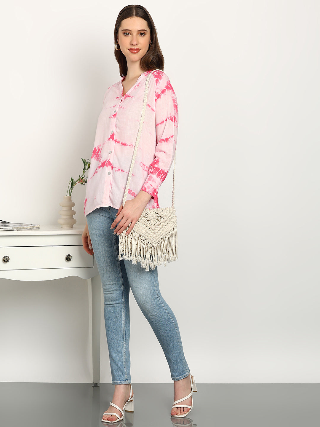 Women Rayon Tie & Dye Full Sleeve Casual Regular Fit Shirt (W1735)