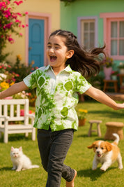 Hand Tie Dyed Half Sleeves Shirt for Girls (K1026)