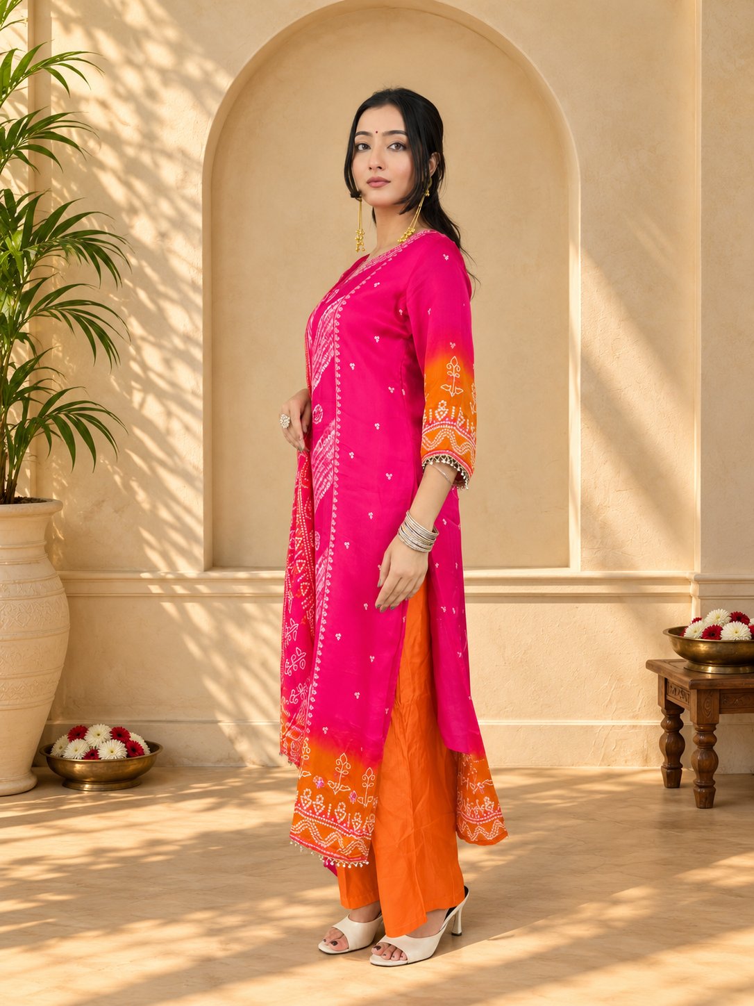 Maaesa Luxe Rani Muslin Silk Festive Kurta Set | Kurta Bottom Dupatta (W10006)