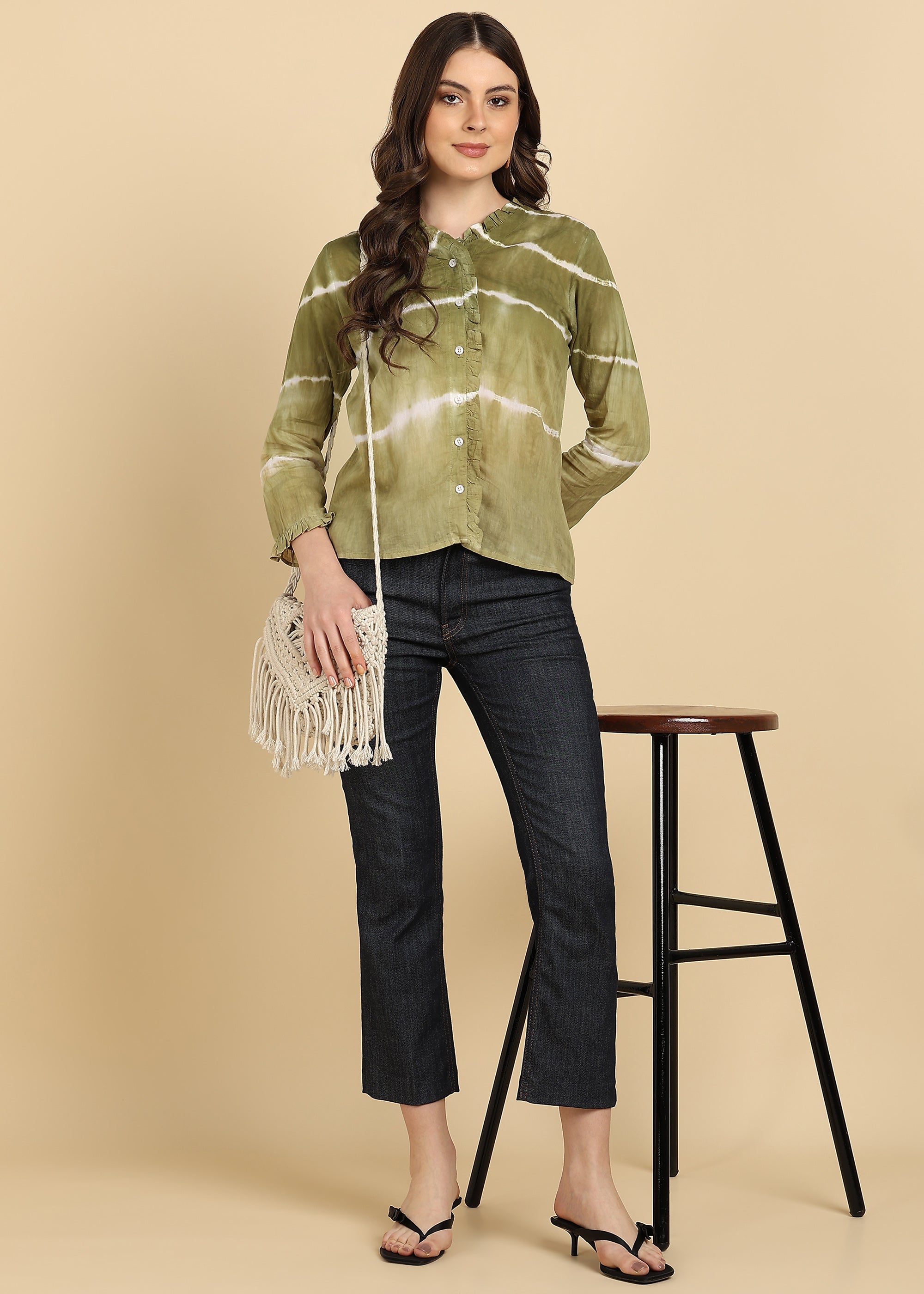 Women Cotton Tie & Dye Full Sleeve Casual Regular Fit Shirt (W1728)