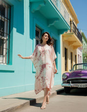 Rayon Hand Dyed Tie Dye Brown Kaftan (W1157)