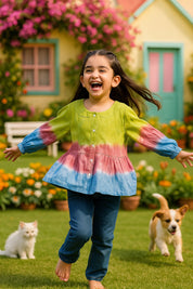 Hand Tie Dyed Shirt for Girls (K1001)