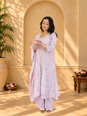 Jaipurhues Luxe Purple Mulchanderi Festive Kurta Set | Kurta Bottom Dupatta (W10001)