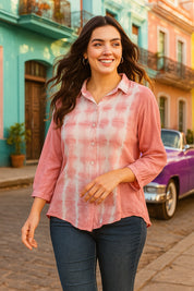 Tie Dyed Casual Fitted Shirt for Women (W1454)