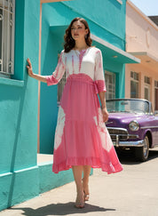 Women Rayon Staple  Bobbin Dress (W1468)