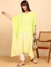 Women Hand Tie & Dye Rayon Crepe Kaftan (W1756)