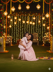 Women Dress With Matching Kids Kurta Set Mother Daughter Combo (COMBOMD9026)