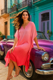 Hand Dyed Loose Fitted Crepe Kaftan Kurta (W1441)