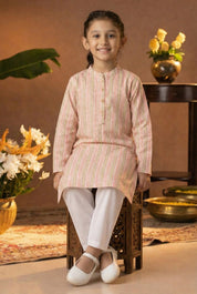 Printed Cotton Kurta Pyjama Set For Girls (K1052)