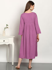 Women Hand Tie & Dye Rayon A-Line Dress (W1732)