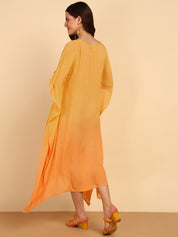 Women Hand Tie & Dye Rayon Crepe Kaftan (W1532)