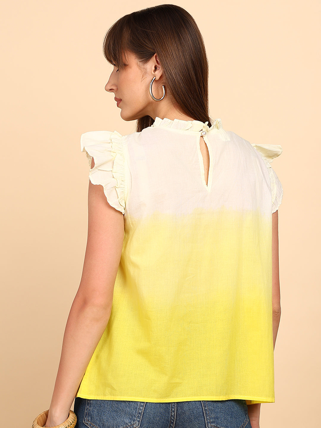 Women Cotton Tie & Dye Round Neck Regular Fit Top (W1753)