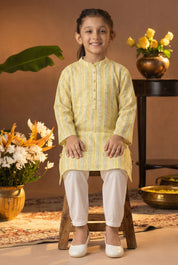 Printed Cotton Kurta Pyjama Set For Girls (K1050)