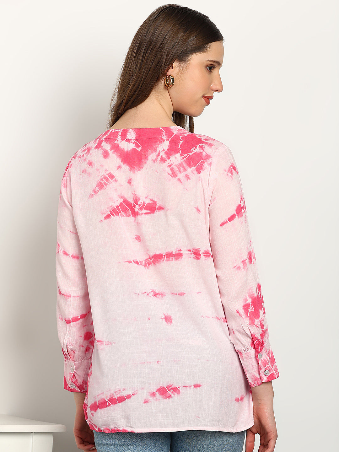 Women Rayon Tie & Dye Full Sleeve Casual Regular Fit Shirt (W1735)