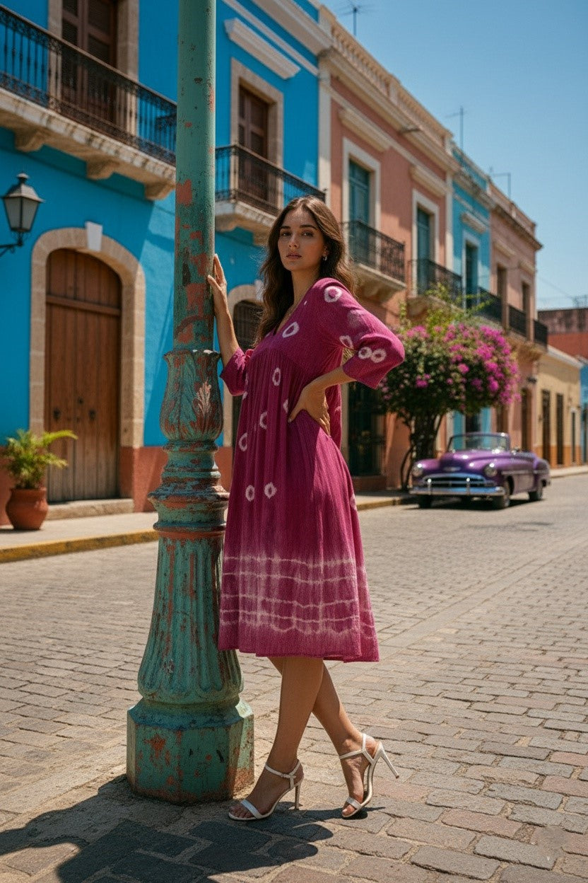 Hand Dyed Alia Cut Dress for Women (W1498)