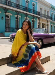 Rayon Crepe Tie Dye Kaftan Dress (W1202)