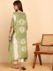 Women Hand Tie & Dye Rayon Crepe Kaftan (W1758)