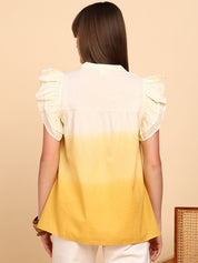 Women Cotton Tie & Dye V-Neck Regular Fit Top (W1776)