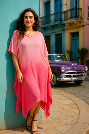 Hand Dyed Loose Fitted Crepe Kaftan Kurta (W1441)