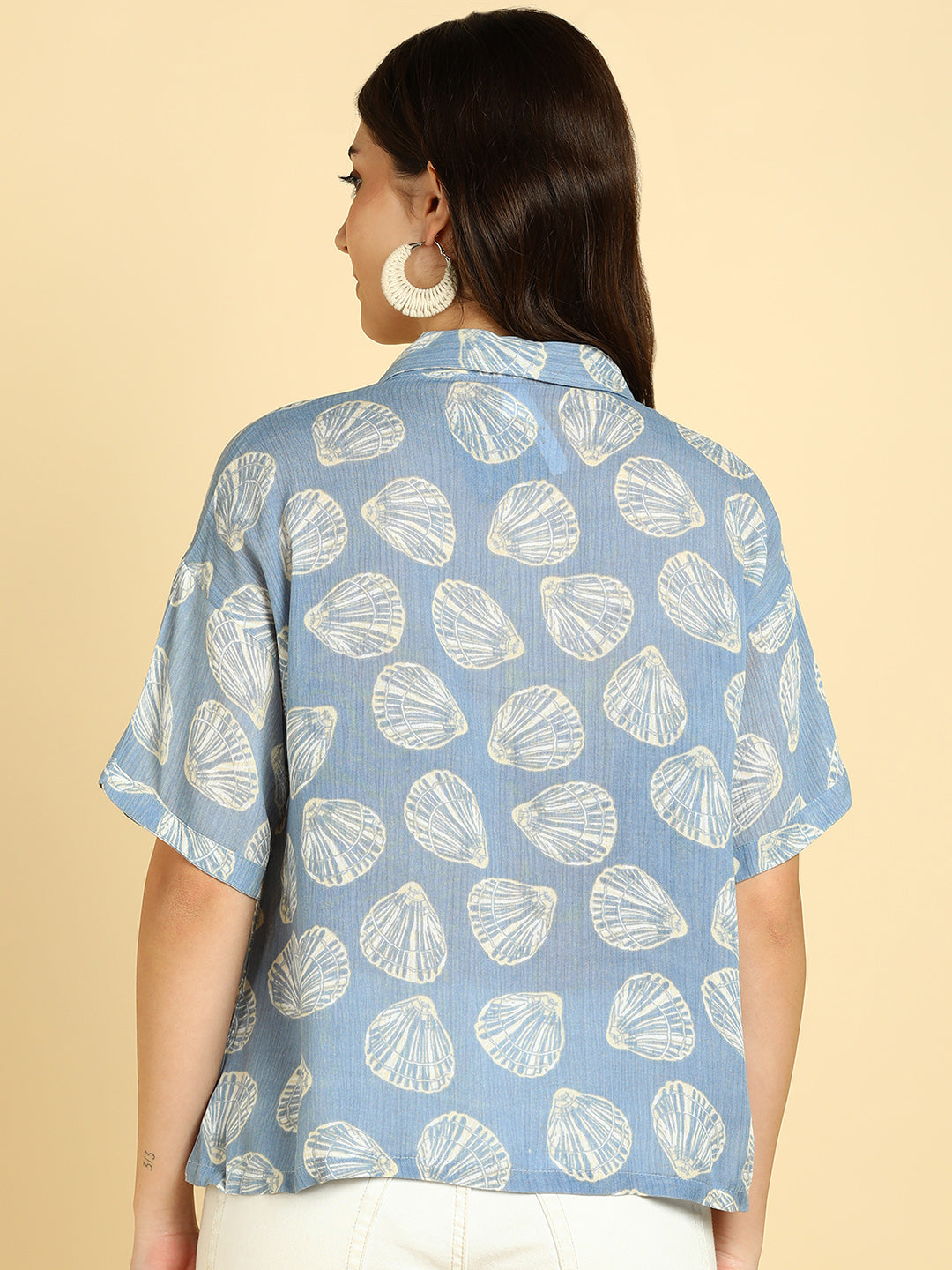 Women Casual Block Printed Cotton Regular Fit Top (W1682)