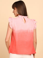 Women Cotton Tie & Dye Round Neck Regular Fit Top (W1752)