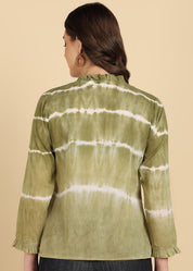 Women Cotton Tie & Dye Full Sleeve Casual Regular Fit Shirt (W1728)