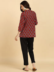 Women Casual Block Printed Cotton Regular Fit Shirt (W1675)