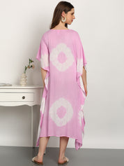 Women Tie & Dye Rayon Crepe Kaftan Dress (W1720)
