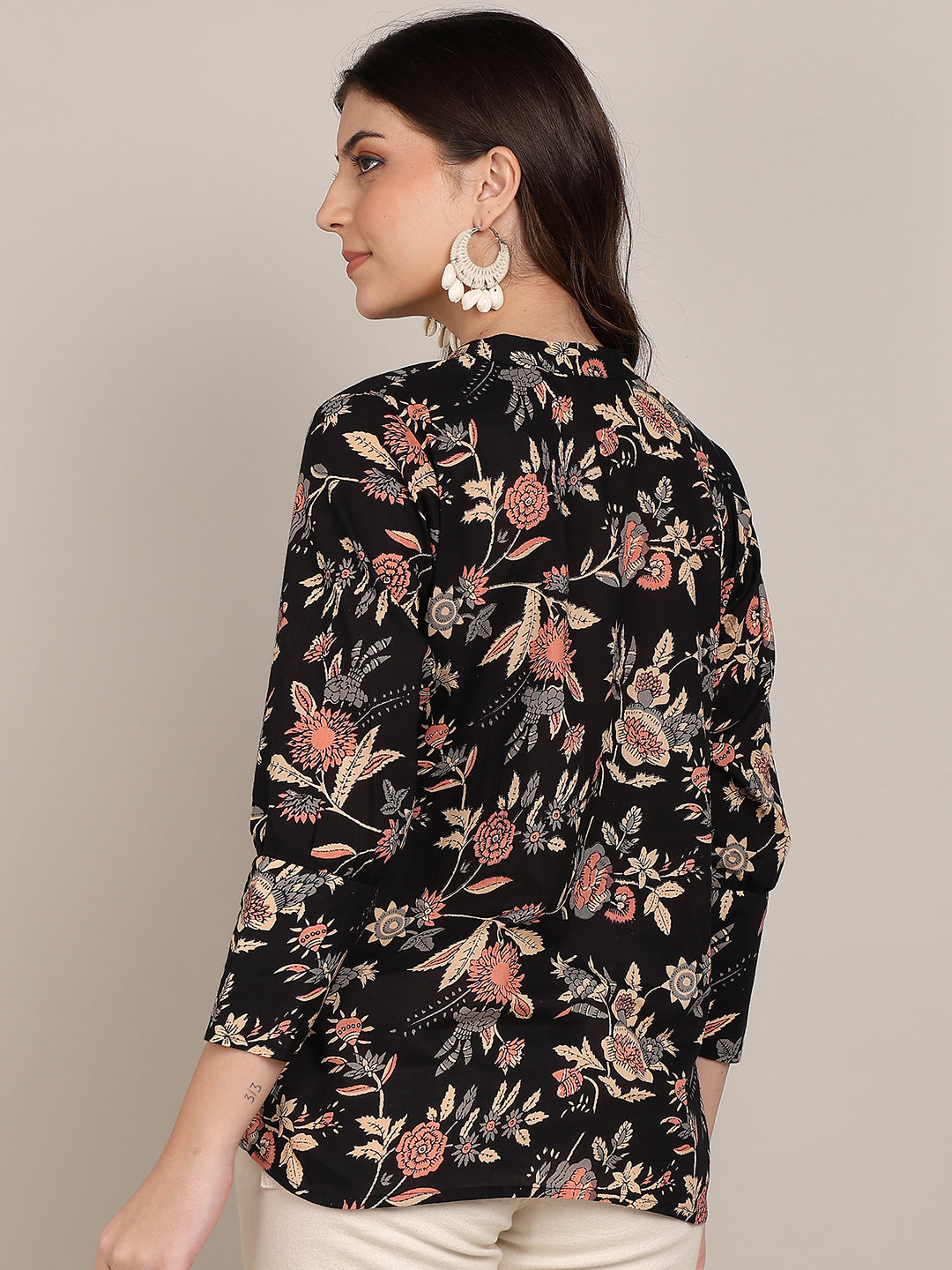 Women Casual Printed Cotton Regular Fit Shirt (W1676)