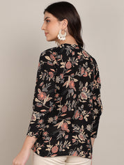 Women Casual Printed Cotton Regular Fit Shirt (W1676)