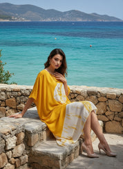 Hand Dyed Loose Fitted Crepe Kaftan Kurta (W1433)