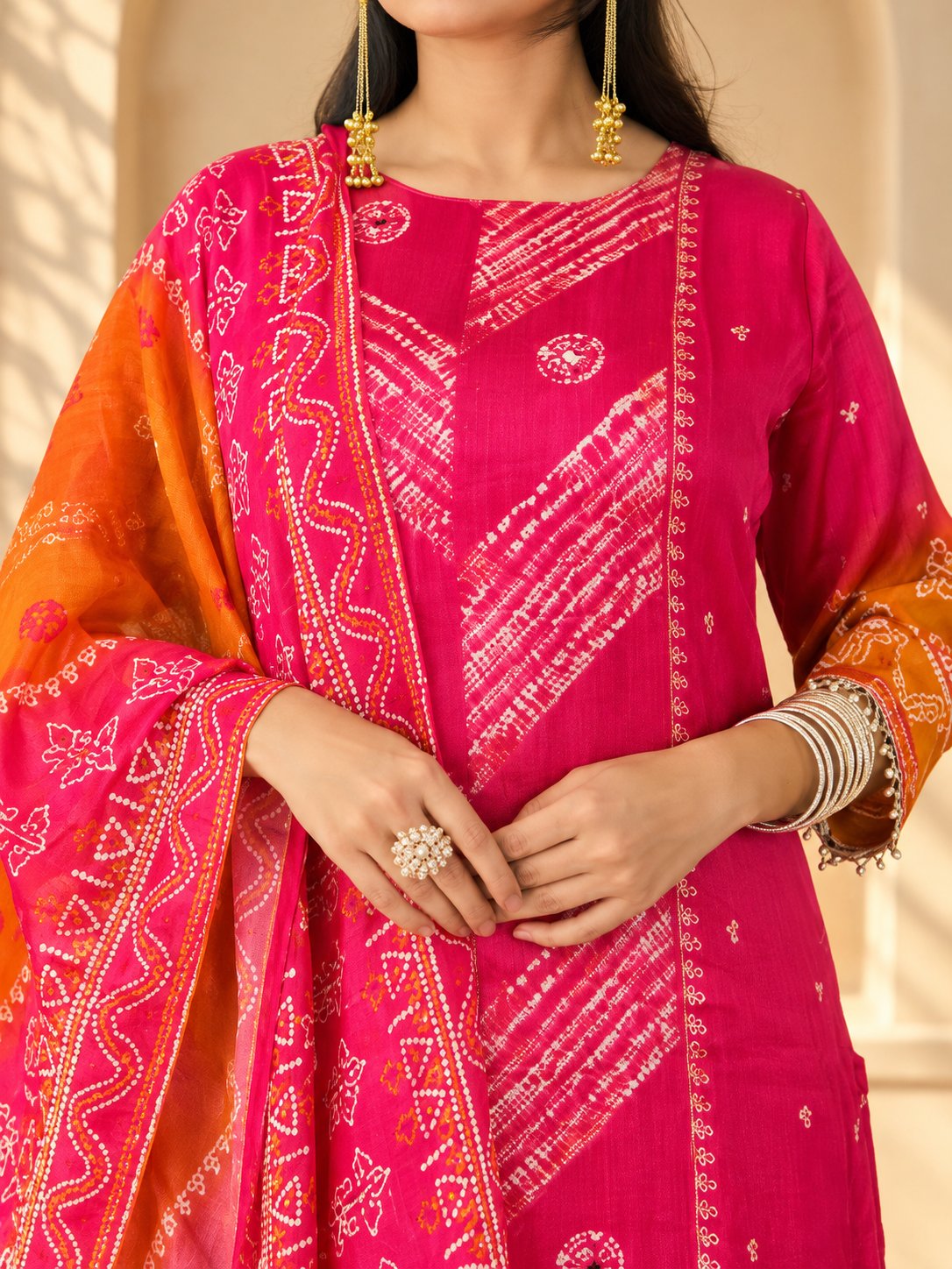 Jaipurhues Luxe Rani Muslin Silk Festive Kurta Set | Kurta Bottom Dupatta (W10006)