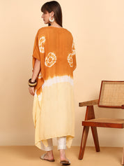 Women Hand Tie & Dye Rayon Crepe Kaftan (W1755)