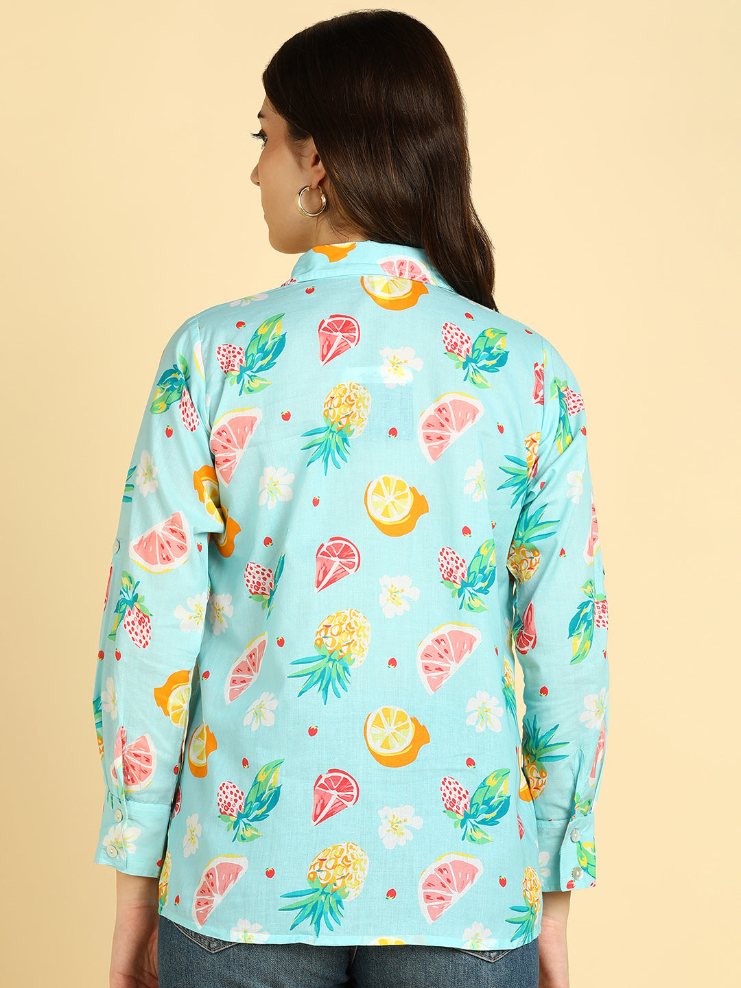 Women Casual Digital Printed Cotton Regular Fit Shirt (1679)