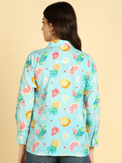 Women Casual Digital Printed Cotton Regular Fit Shirt (1679)