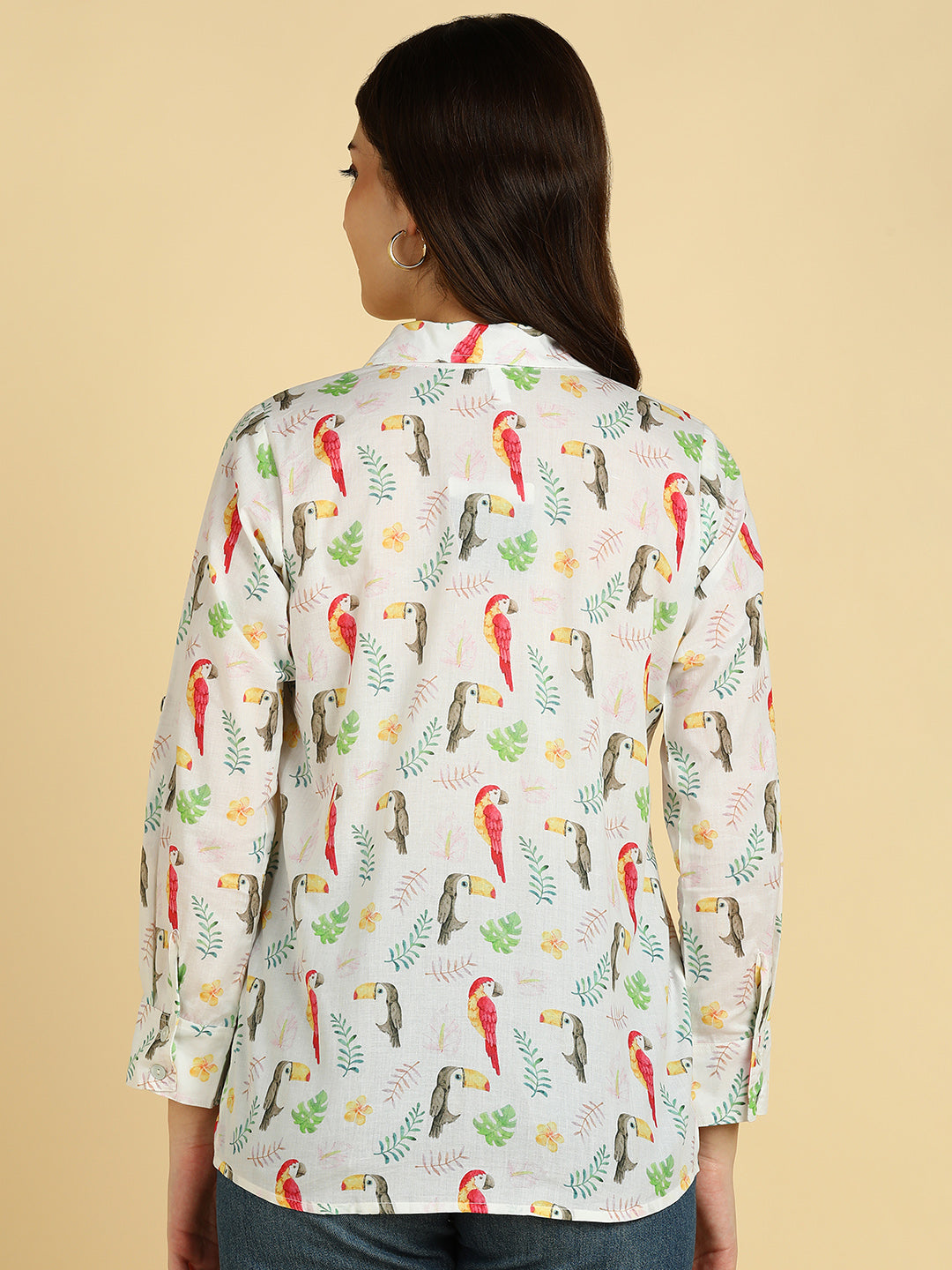 Women Casual Digital Printed Cotton Regular Fit Shirt (W1678)