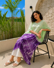 Women Hand Tie & Dye Rayon Crepe Kaftan (W1200)