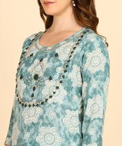 Rayon Green Suit Set with Gotta patti work (W1359)