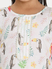 Women Printed Shirt With Matching Kids Kurta Set Mother Daughter Combo (COMBOMD9028)