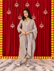 Maaesa Luxe Chiku Mulchanderi Festive Kurta Set | Kurta Bottom Dupatta (W10005)