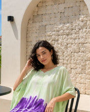 Women Hand Tie & Dye Rayon Crepe Kaftan (W1200)