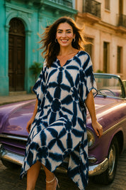 Hand Dyed Loose Fitted Crepe Kaftan Kurta (W1431)