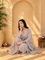Jaipurhues Luxe Chiku Mulchanderi Festive Kurta Set | Kurta Bottom Dupatta (W10005)