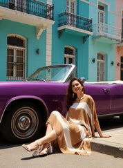 Women Rayon Crepe Tie & Dye Kaftan Dress (W1531)