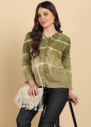 Women Cotton Tie & Dye Full Sleeve Casual Regular Fit Shirt (W1728)