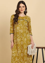 Women Cotton Floral Printed Straight Kurta (W1737)