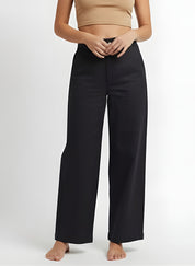 Cotton Solid Regular fit Casual Pant For Women (W1715)