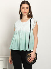 Women Casual Tie & Dye Cotton Flared Top (W1725)