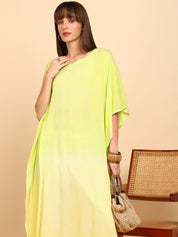 Women Hand Tie & Dye Rayon Crepe Kaftan (W1756)